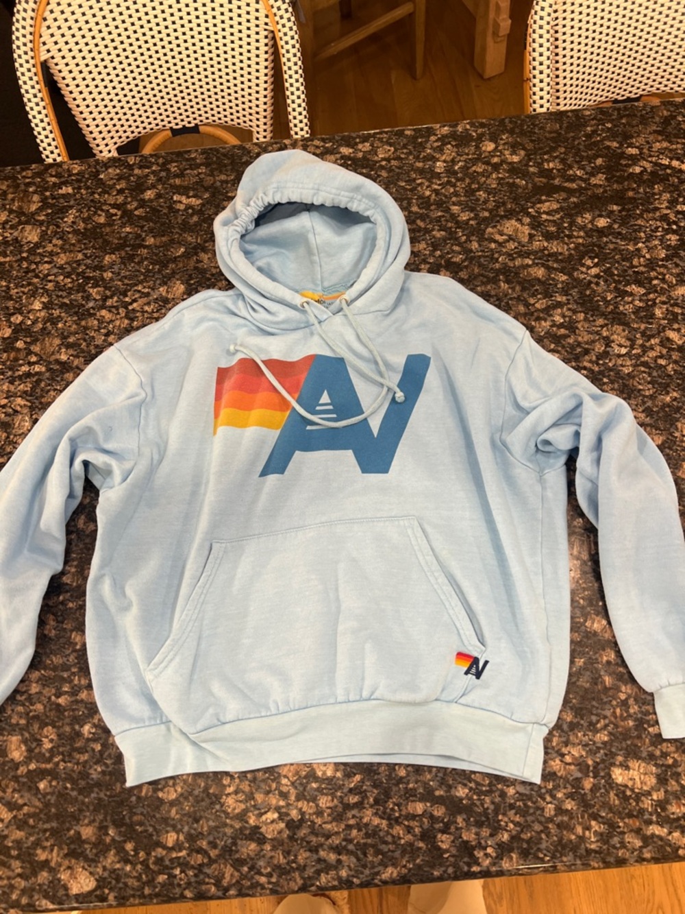 Aviator Nation Light Blue Hoodie and pants Logo SET small